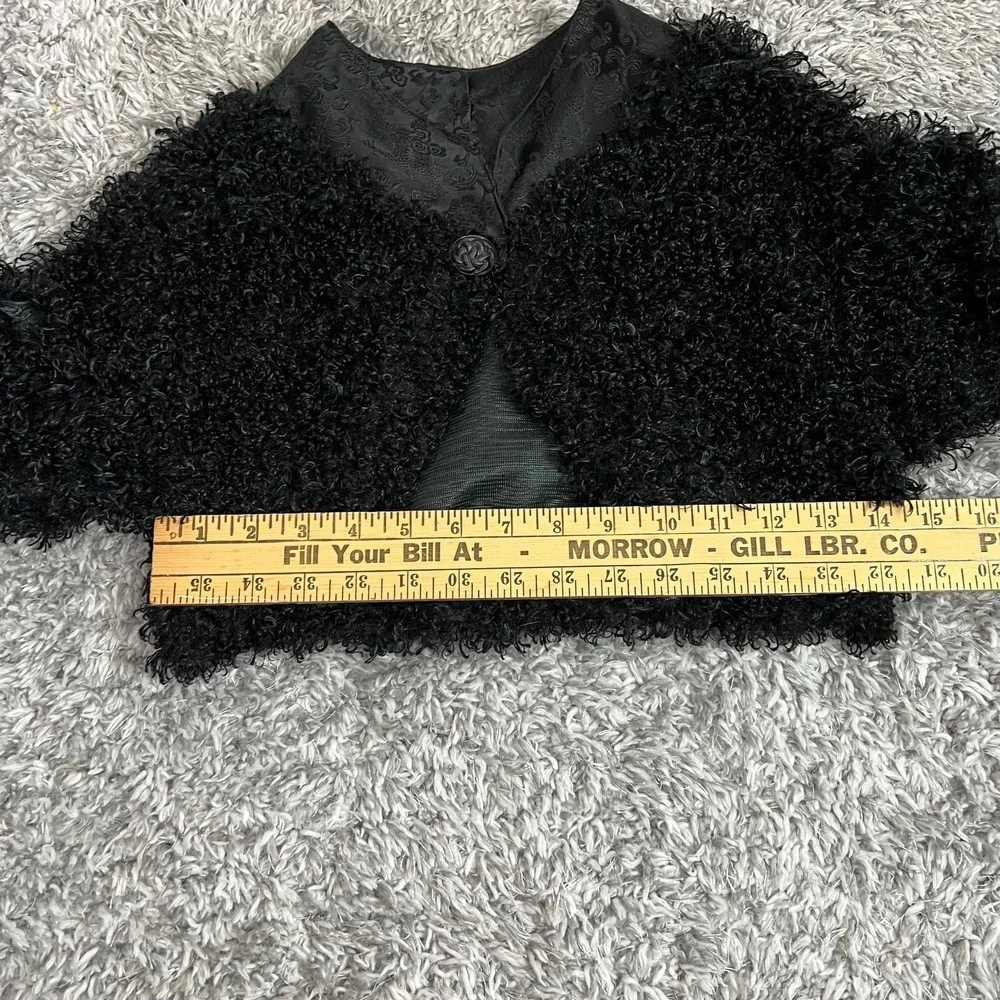 Black Textured Bolero Shrug Gothic Victorian Cropped Jacket Handmade by Shenova - Picture 9 of 11